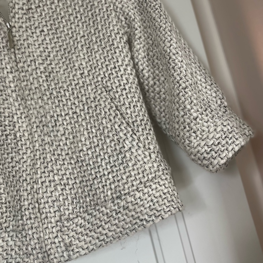 Joe’s Jeans 3/4 Viscose and Wool Blend Oversized Collar Jacket Coat Tweed - Picture 5 of 7